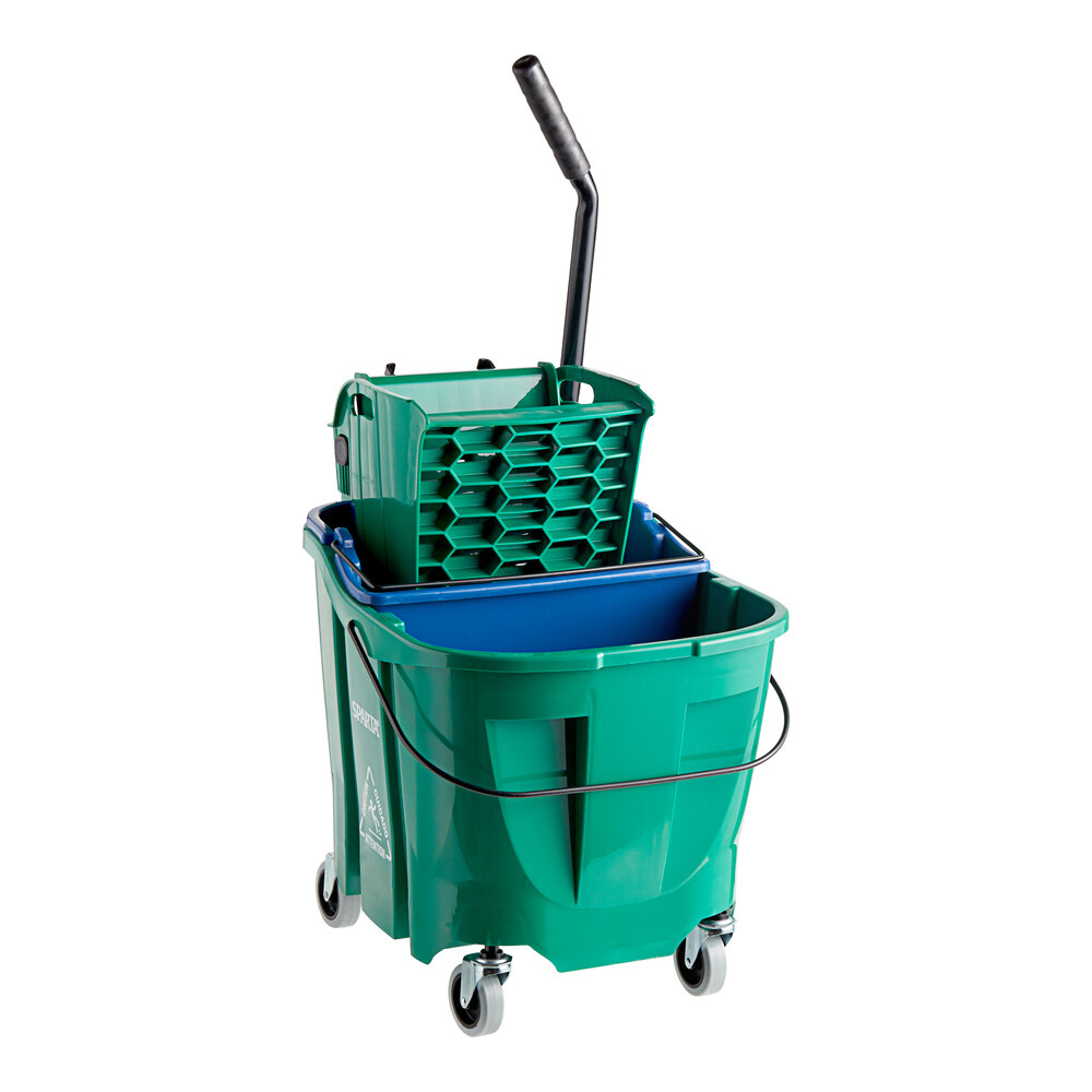 Carlisle OmniFit™ 9690409 35 Qt. Green Mop Bucket with Side Press