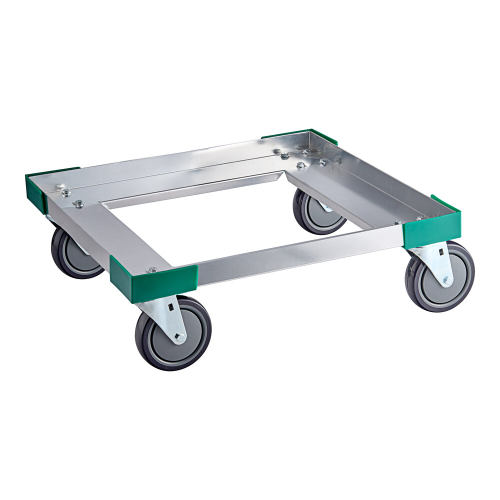 Regency 22" x 22" x 7 1/2" Aluminum Glass Rack Dolly with Bumpers