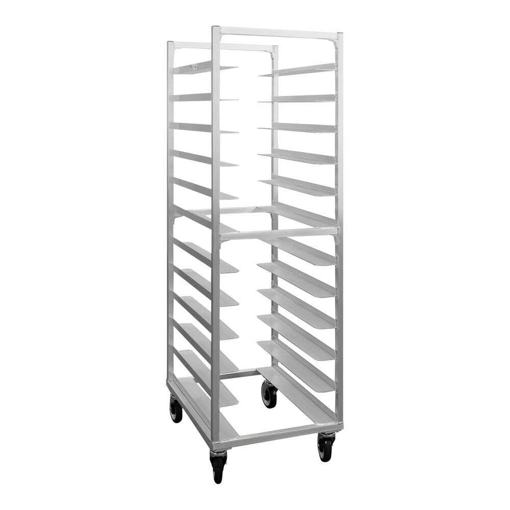New Age 12 Pan End Load Wide Angle Aluminum Bun / Sheet Pan Rack 1305