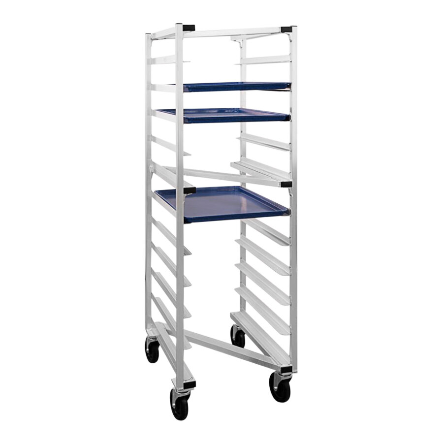 Pan Stacker Rolling Rack New Age 18 Pan End Load Aluminum Roll-In Z-Type Nesting Bun / Sheet Pan ...
