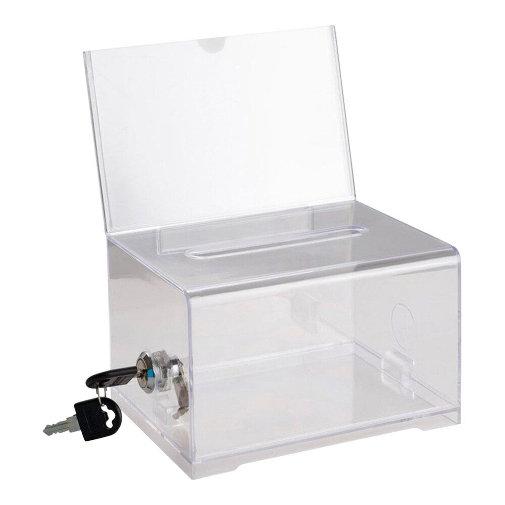 ADIRoffice 6 1/4" x 4 1/2" x 4" Clear Acrylic Suggestion / Drop Box