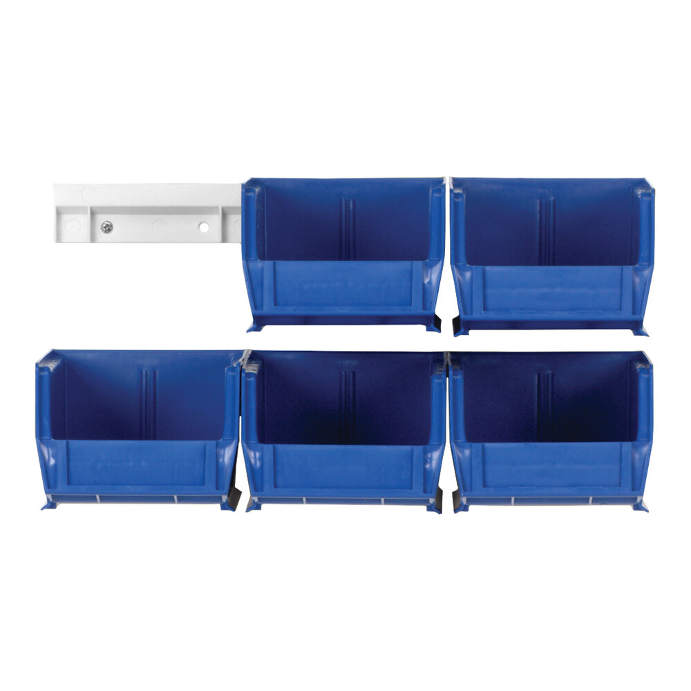 Quantum HangNStack 12" White Plastic WallMount Storage Rails with (6