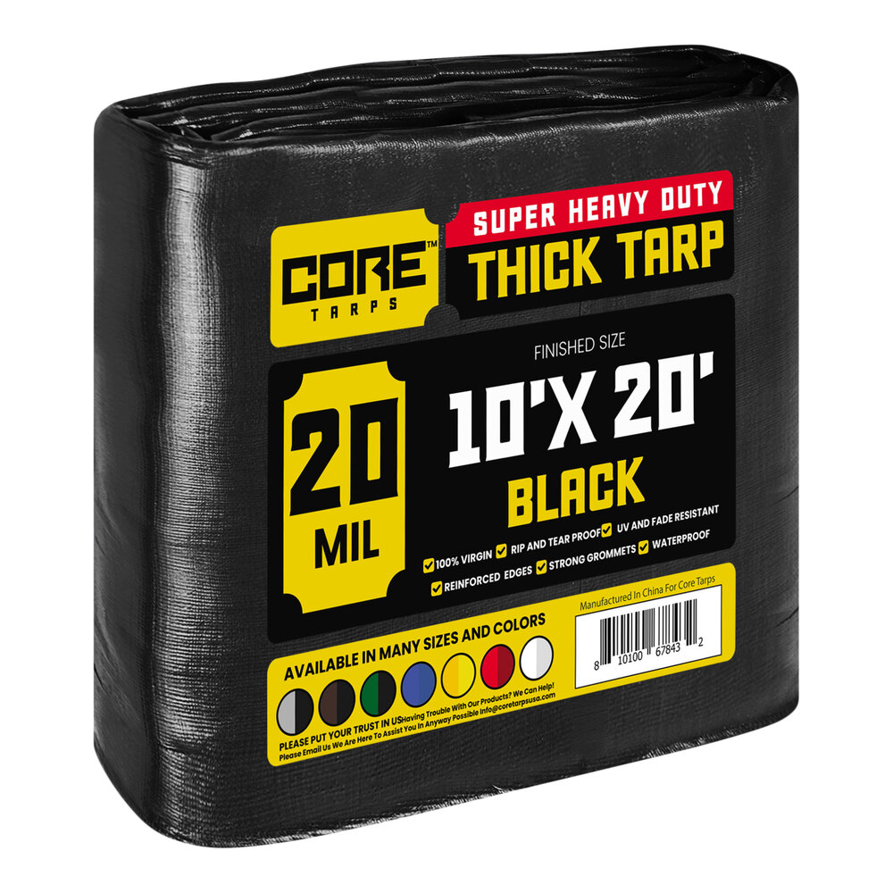 Allied 10x20 Ft Premium Silver Poly Tarp – 14 Mil Extreme Duty, Waterproof, Vinyl-347445