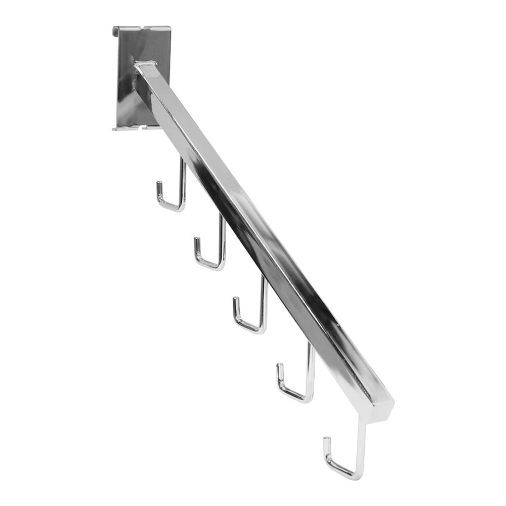 18" Chrome Steel Waterfall Hook with 5 JHooks for Grid & Go Displays