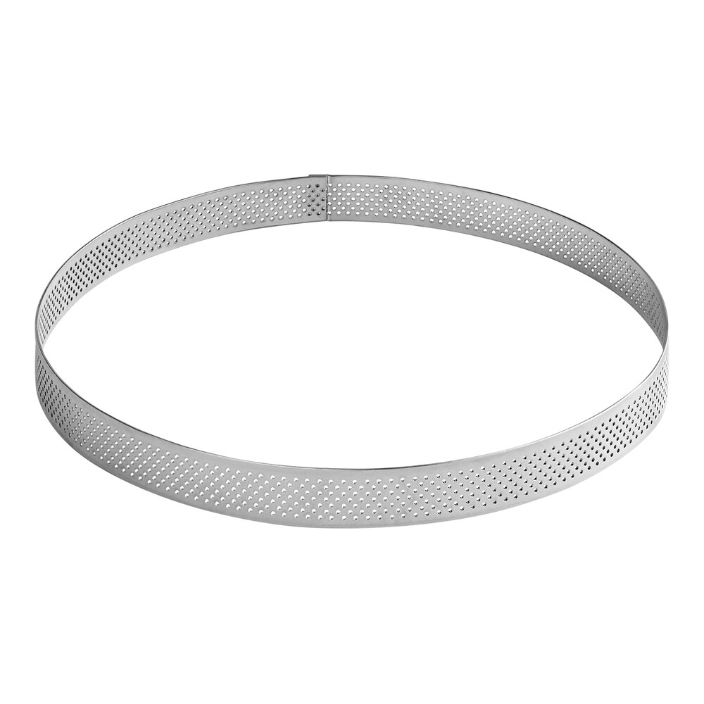 Pavoni Progetto Crostate Perforated Stainless Steel Tart Ring - 15cm Diameter, 3.5cm High