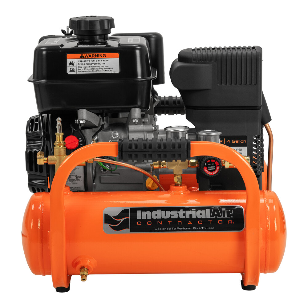 Industrial Air Contractor 4 Gallon Portable Oil-Free Steel Gas-Powered ...