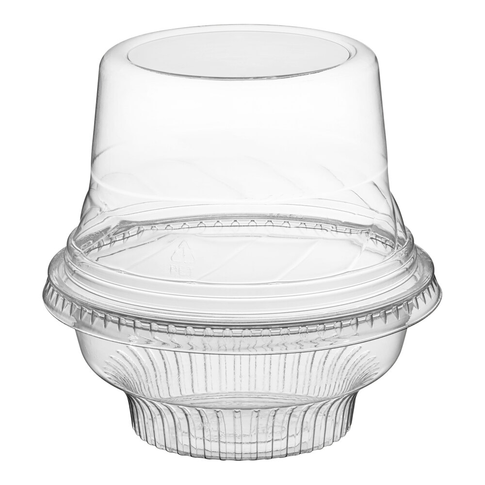 Choice 5 oz. Clear Plastic Dessert Cup with Tall Dome Lid 50/Pack