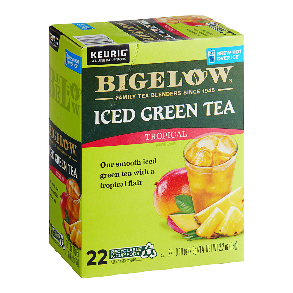 Bigelow Iced Tropical Green Tea Single Serve Keurig® KCup® Pods 22/Box