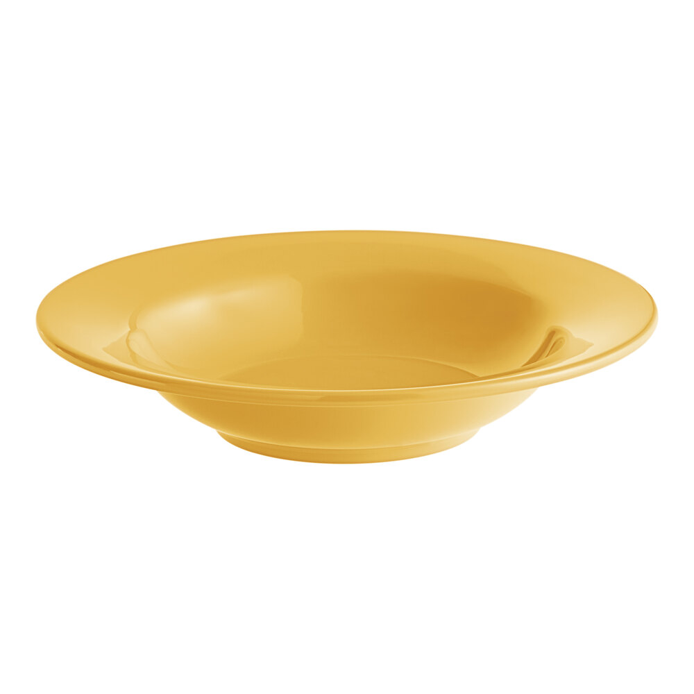 Acopa Foundations Yellow Wide Rim Melamine Salad Bowl 12/Pack