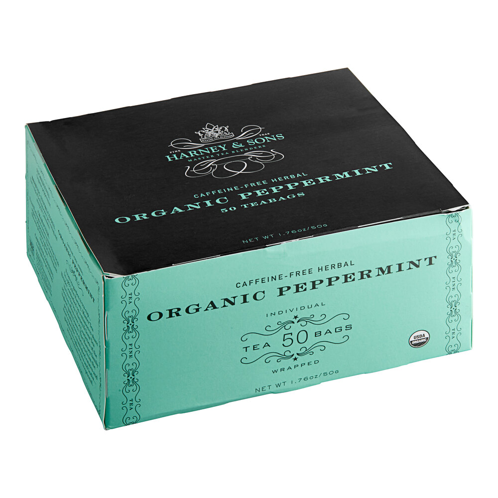 Harney & Sons Organic Peppermint Herbal Tea Bags 50/Box