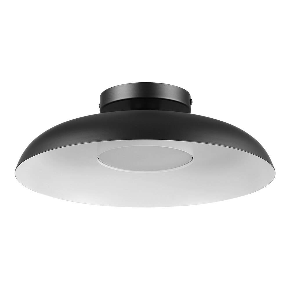 Globe Contemporary Matte Black LED Integrated Flush Mount Light 120V, 21W
