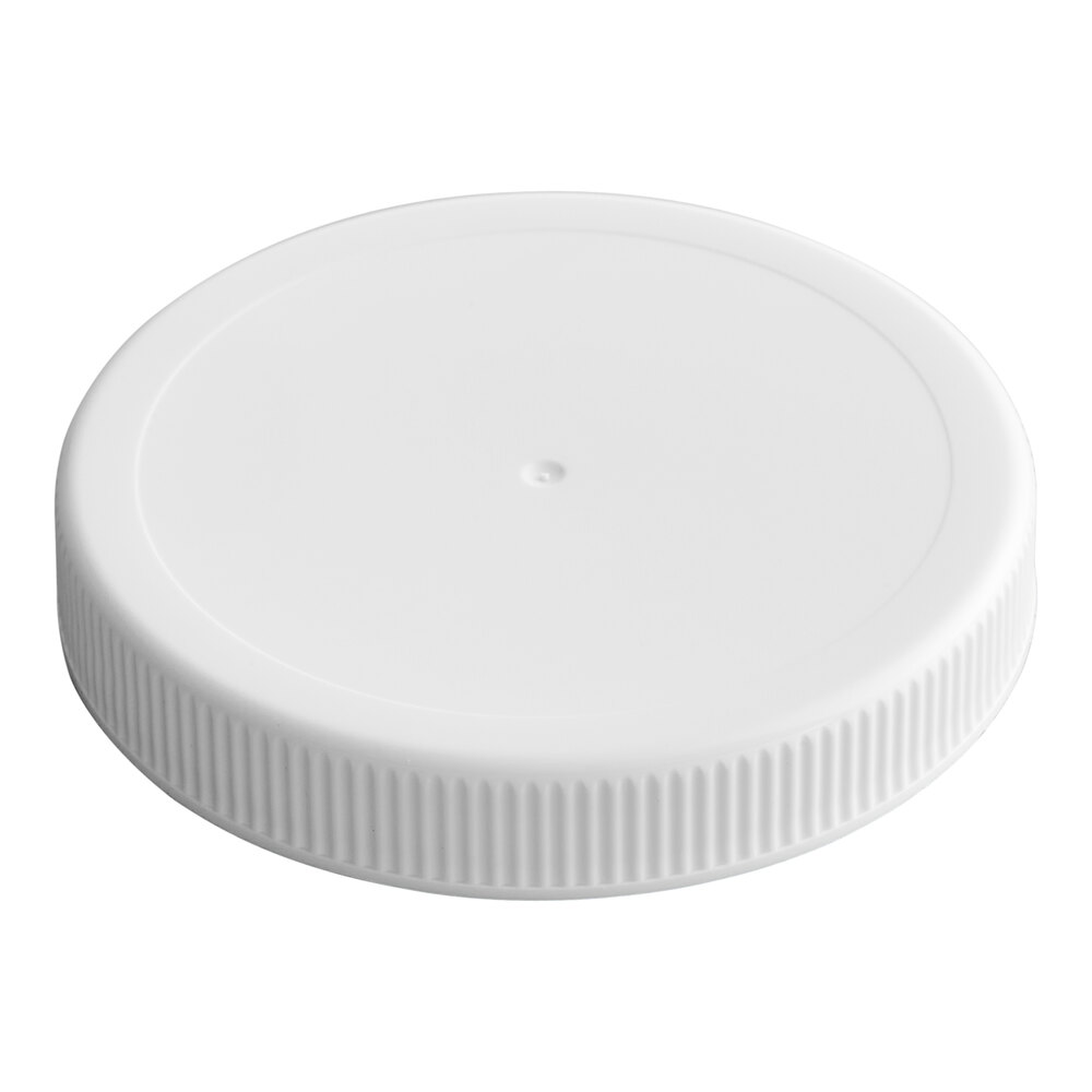 70/400 Unlined White Ribbed Plastic Cap - 100/Pack
