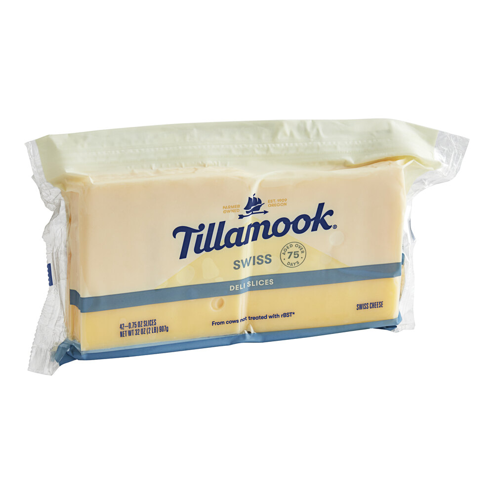 Tillamook Deli Sliced Swiss Cheese 2 lb. 6/Case