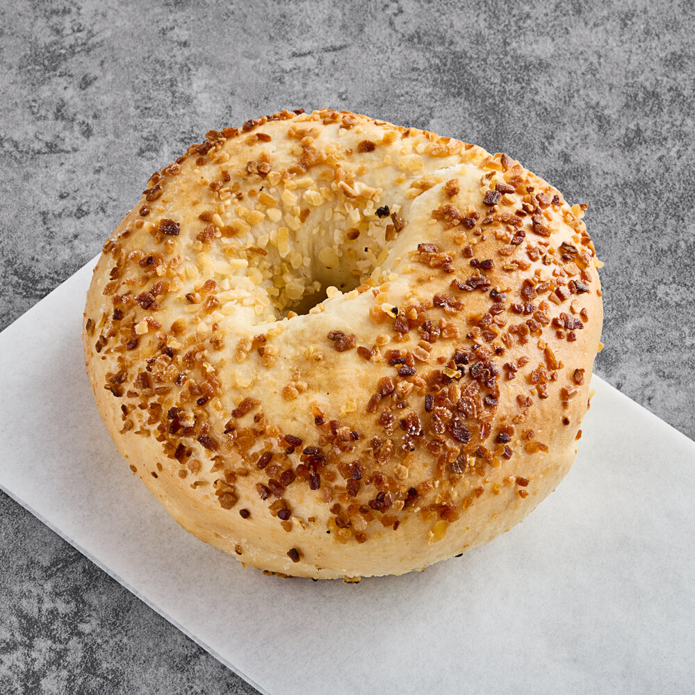 Just Bagels Authentic New York Onion Bagel 4 oz. 48/Case