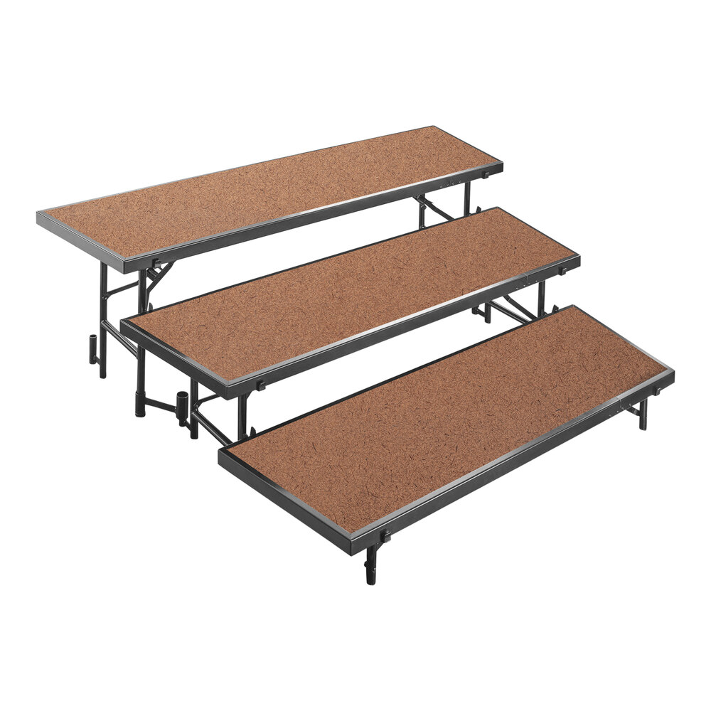 National Public Seating 54" x 60" 3-Level Hardboard Floor Tapered ...