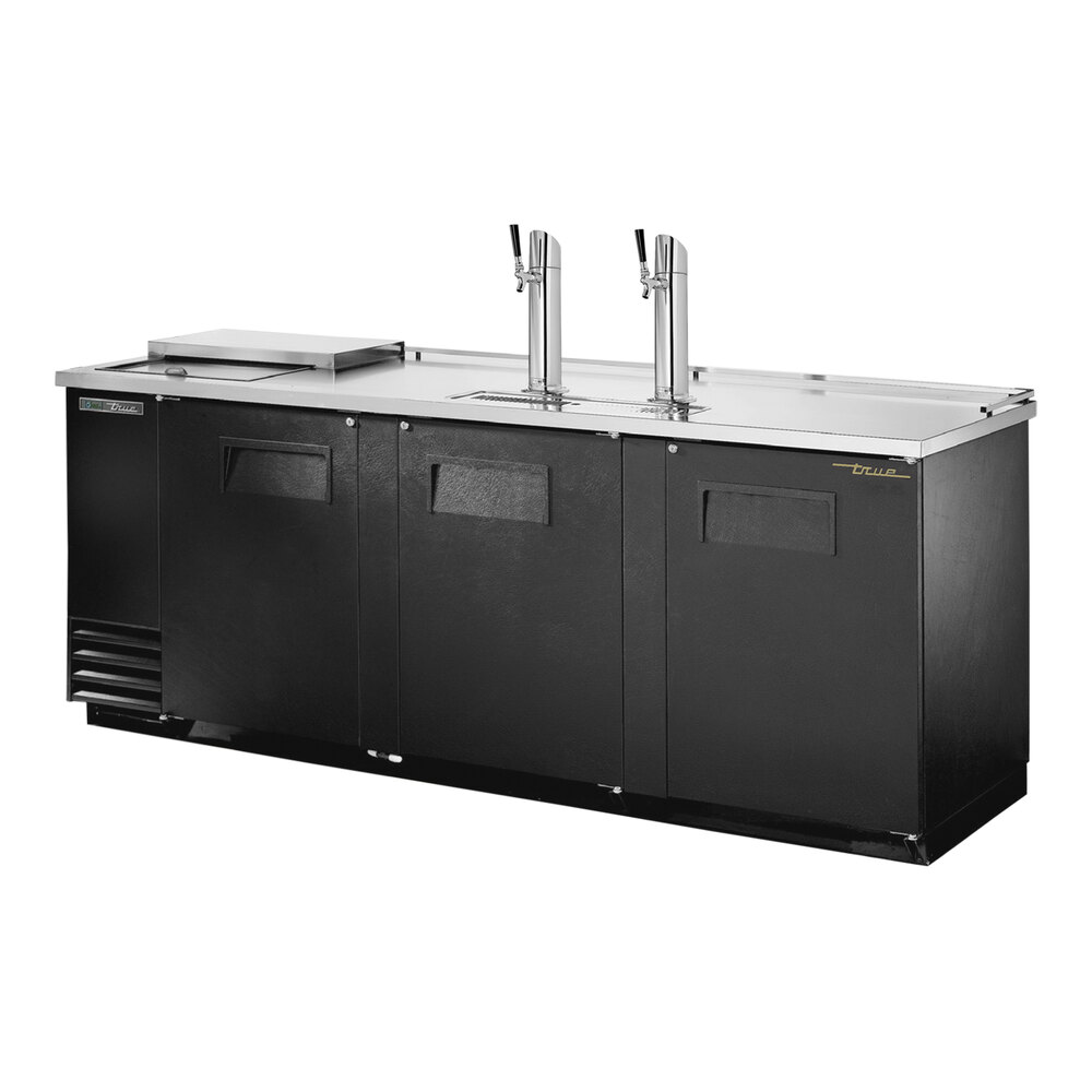 True TDD4CTHC 2 Single Tap Club Top Kegerator Beer Dispenser Black