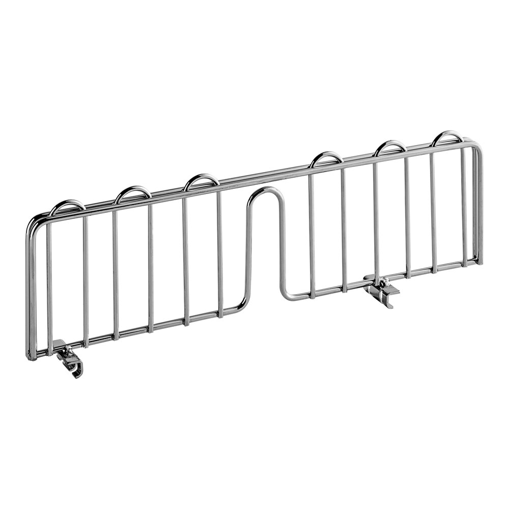 Regency 4" High Chrome Wire Slanted Shelf Divider for Slanted Wire Shelving