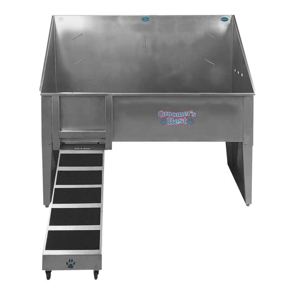 Groomer's Best GB58WTCL 58" Stainless Steel WalkThrough Bathing Tub