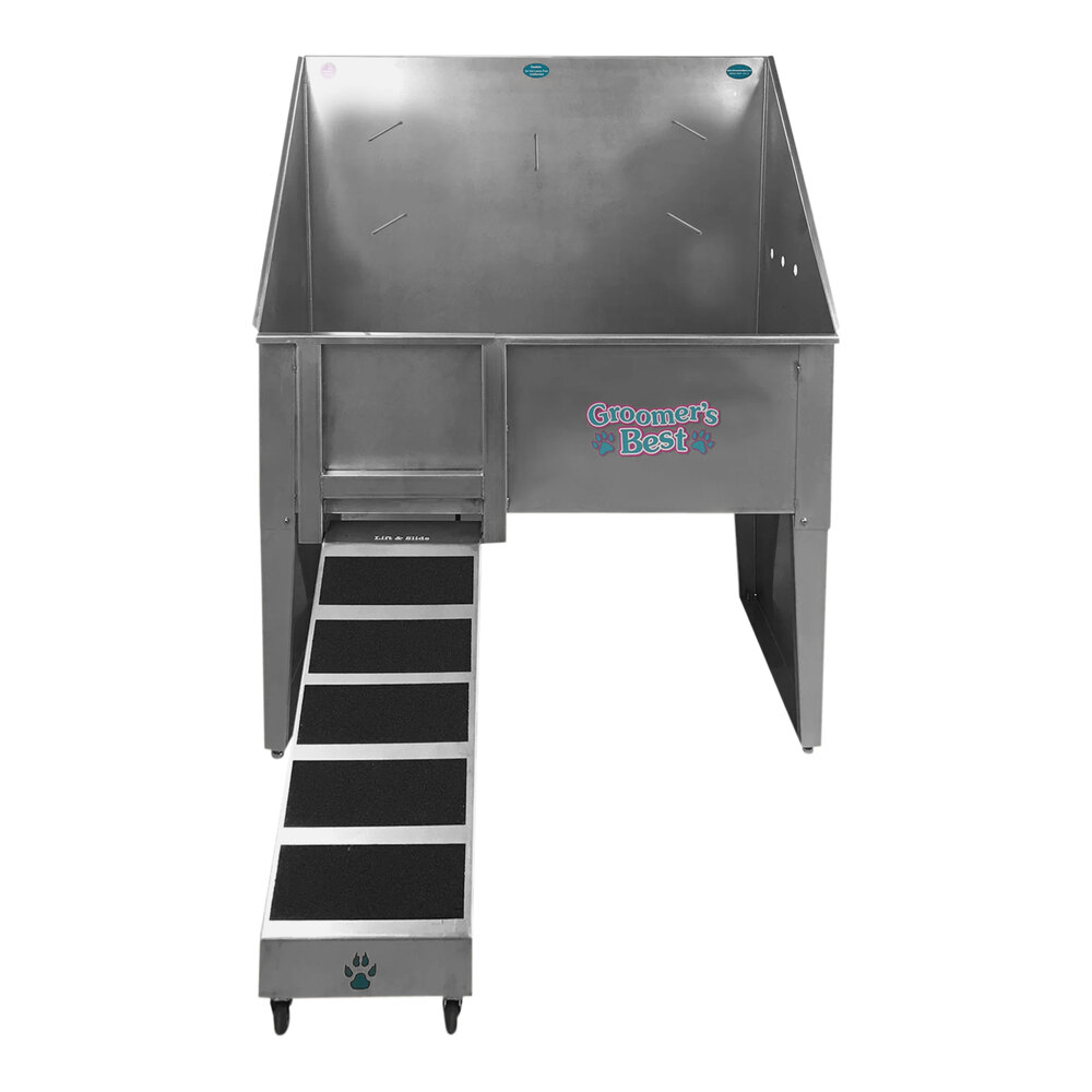 Groomer's Best GB48WTCL 48" Stainless Steel WalkThrough Bathing Tub