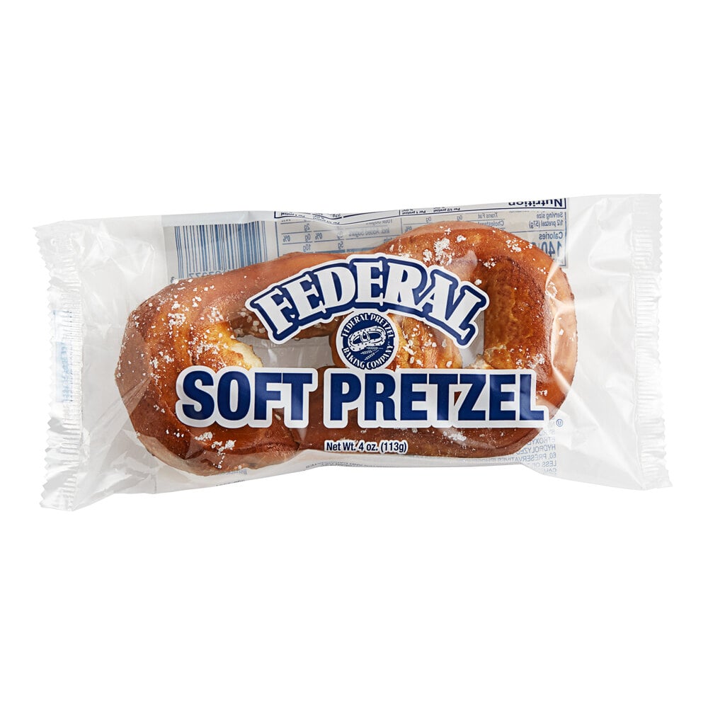 Federal Pretzel Individually Wrapped Soft Pretzel 4 oz. 50/Case