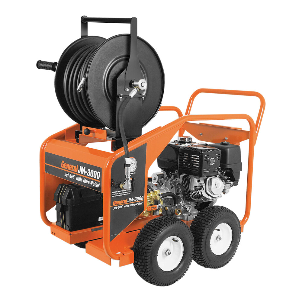 General Pipe Cleaners JM3000B 4 GPM GasPowered Water Jetter Set with 200' x 3/8" Hose, Nozzle
