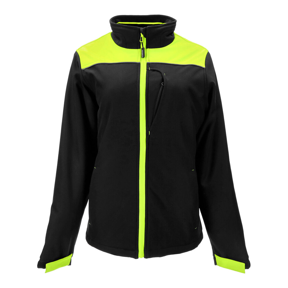 RefrigiWear HiVis TwoTone Black / Lime Women's Insulated Softshell Jacket