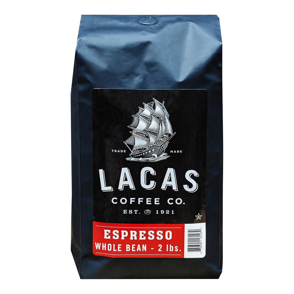 Lacas Coffee Whole Bean Espresso 2 lb. 4/Case