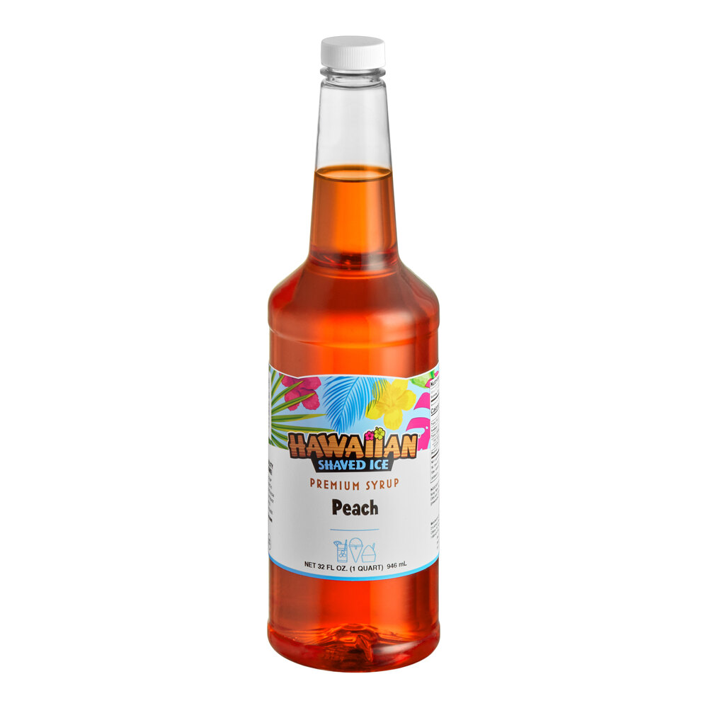 Hawaiian Shaved Ice Peach Snow Cone Syrup 32 fl. oz.