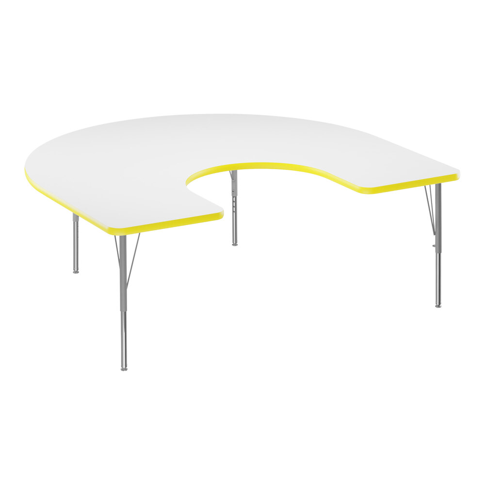 Correll 60" x 66" Horseshoe White 19"29" Adjustable Height High