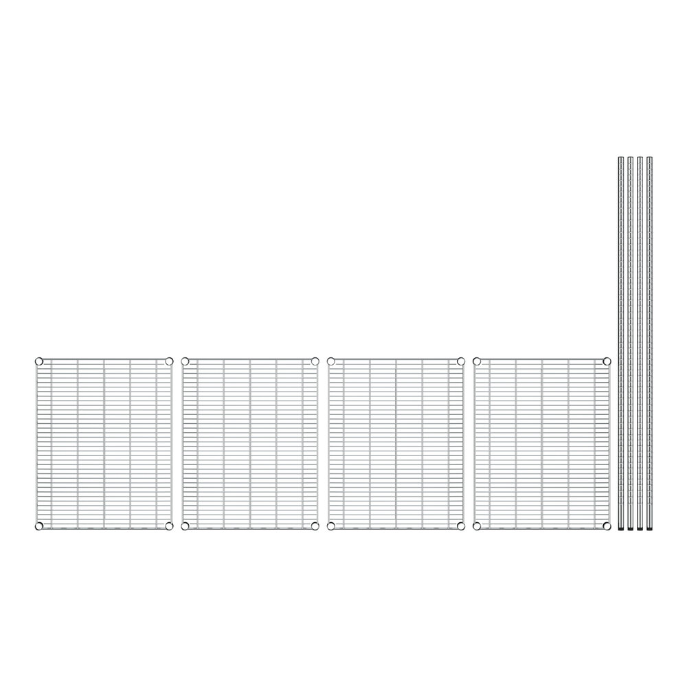 Spec Line 24" Wide NSF Stainless Steel Wire Stationary Shelving Starter
