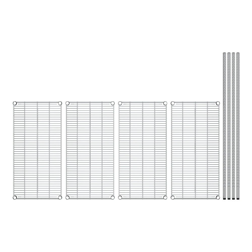 Spec Line 18" Wide NSF Stainless Steel Wire Stationary Shelving Starter
