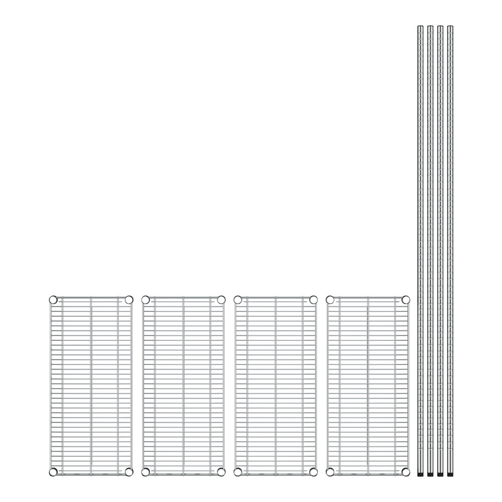 Spec Line 14" Wide NSF Stainless Steel Stationary Wire Shelving Starter