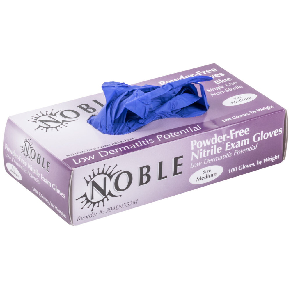 Noble Products Nitrile 4 Mil Thick Low Dermatitis Textured Gloves