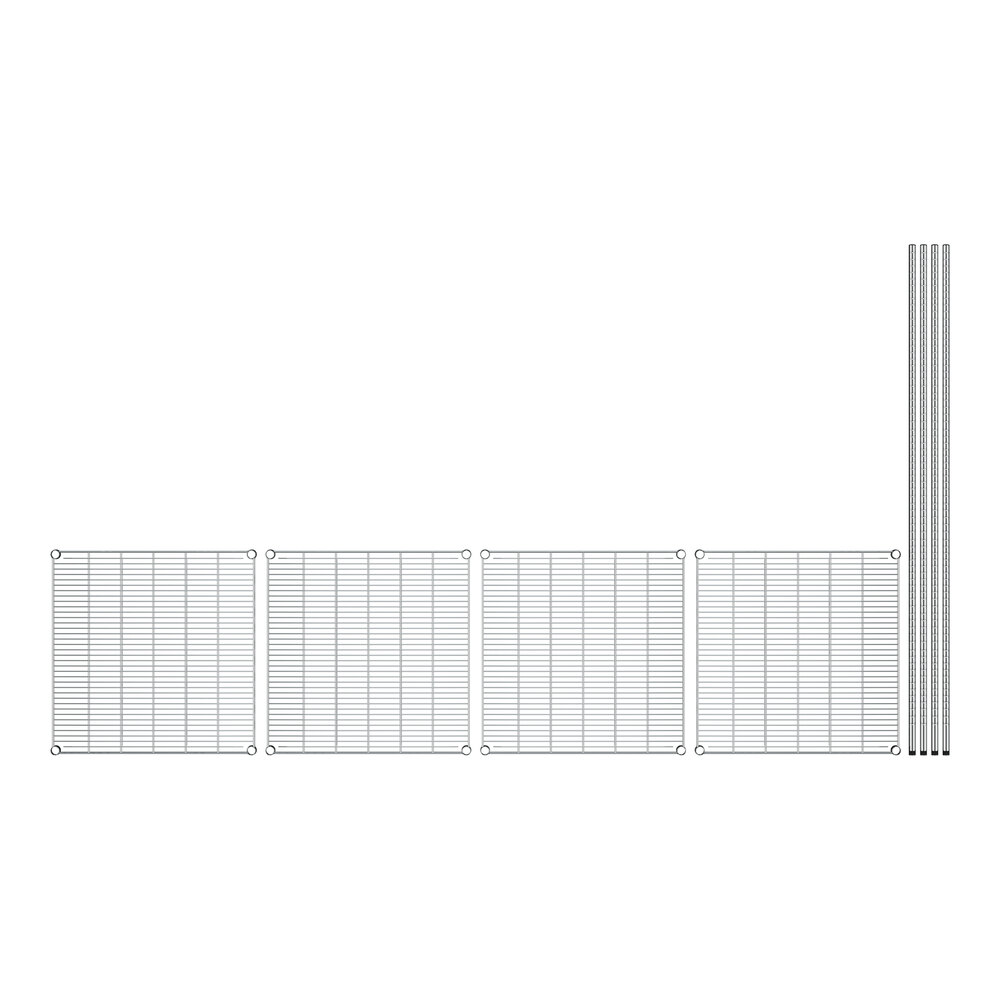Spec Line 30" Wide NSF Chrome Stationary Wire Shelving Starter Kit with