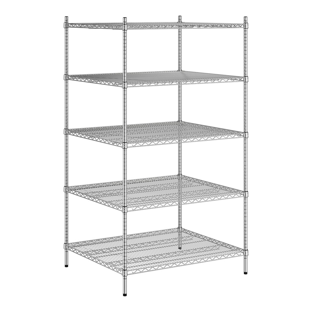 regency-36-x-42-x-74-nsf-chrome-stationary-wire-shelving-starter-kit