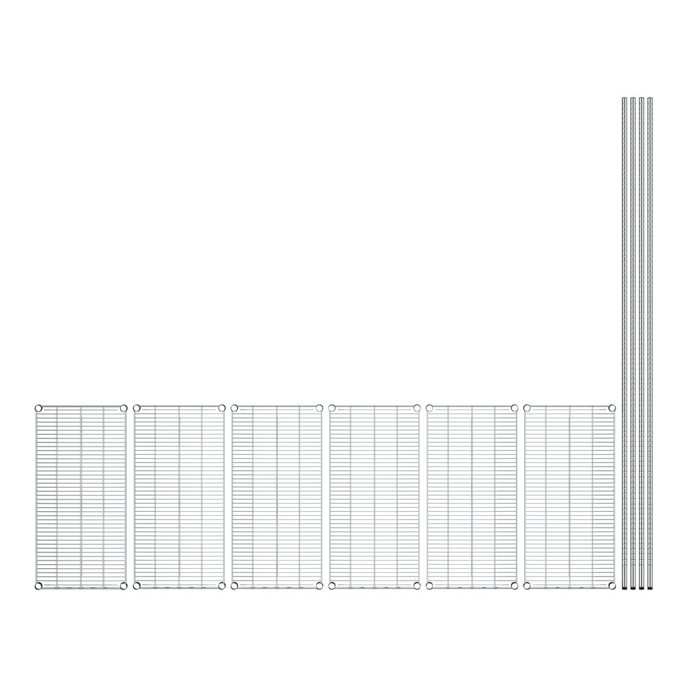 Spec Line 18" Wide NSF Stainless Steel Wire Stationary Shelving Starter