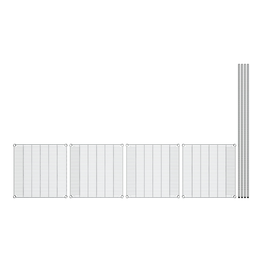 Spec Line 30" Wide NSF Stainless Steel Wire Stationary Shelving Starter