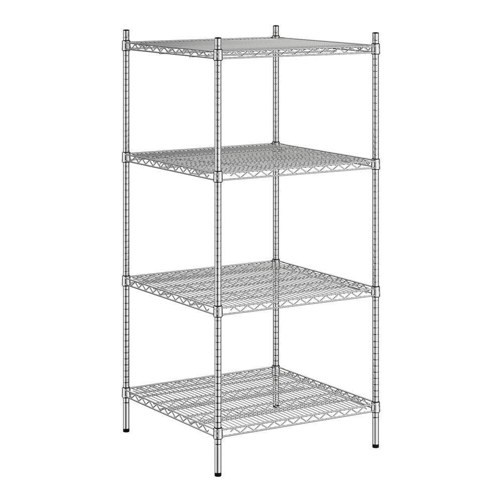 Spec Line 30" Wide NSF Chrome Stationary Wire Shelving Starter Kit with