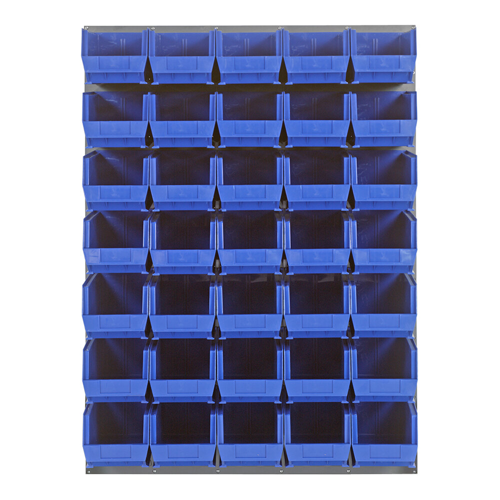 Quantum 48" x 61" Gray Steel Louvered Panel with (35) 14 3/4" x 8 1/4