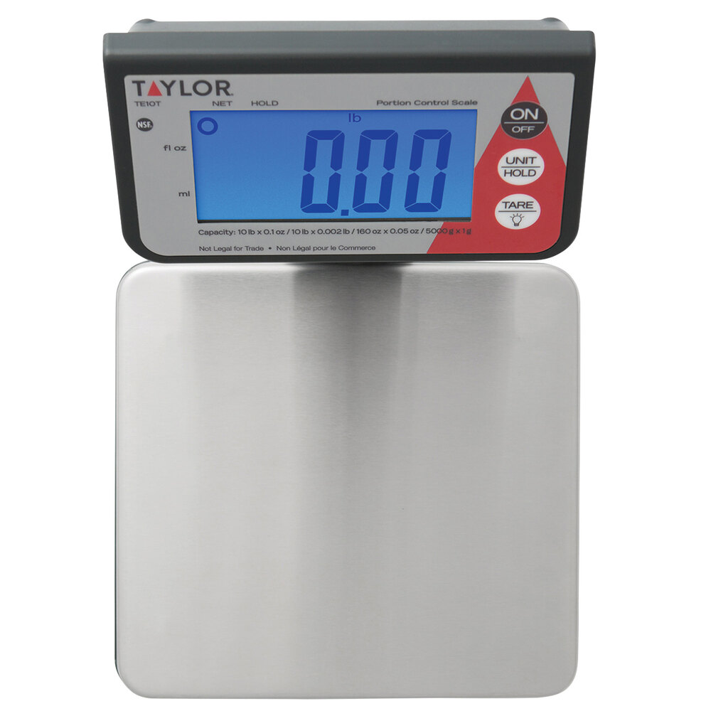 Taylor 3817R Portion Control Scale, Digital, 11 lb x .1 oz., Red