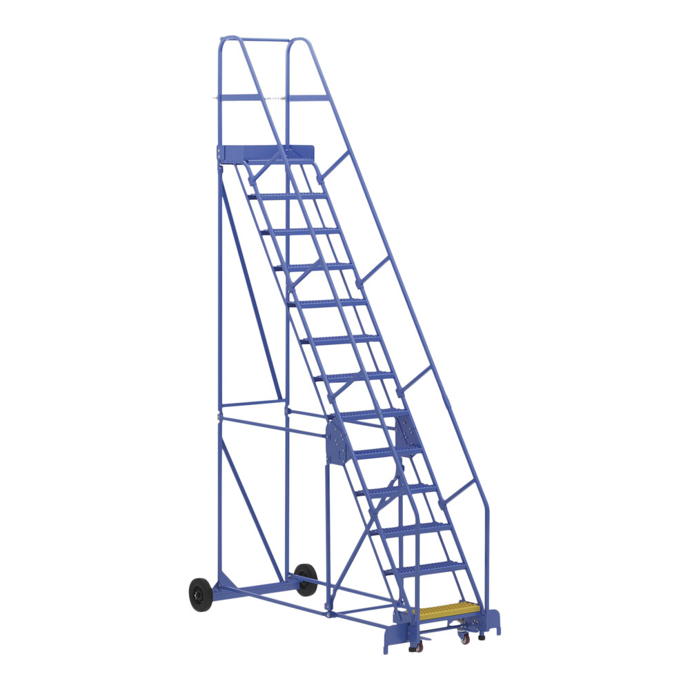 Vestil 13-Step Steel Rolling Warehouse Ladder with 23 9/16