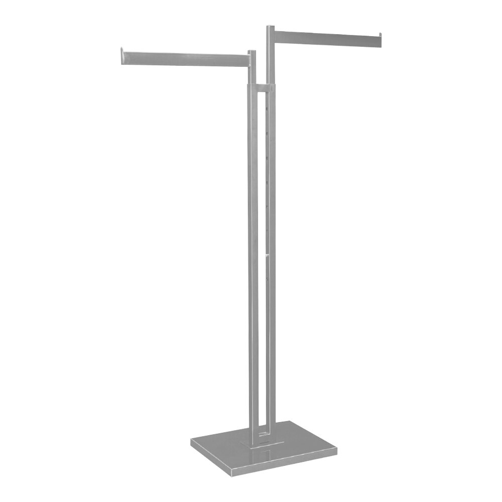 12" x 15" x 70" Chrome 2-Way Clothing Rack with 2 Straight Arms
