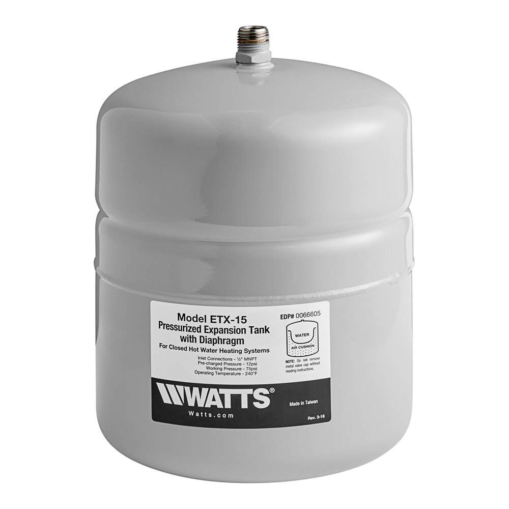 Watts 0066605 ETX-15 2.1 Gallon Pressurized Expansion Tank for