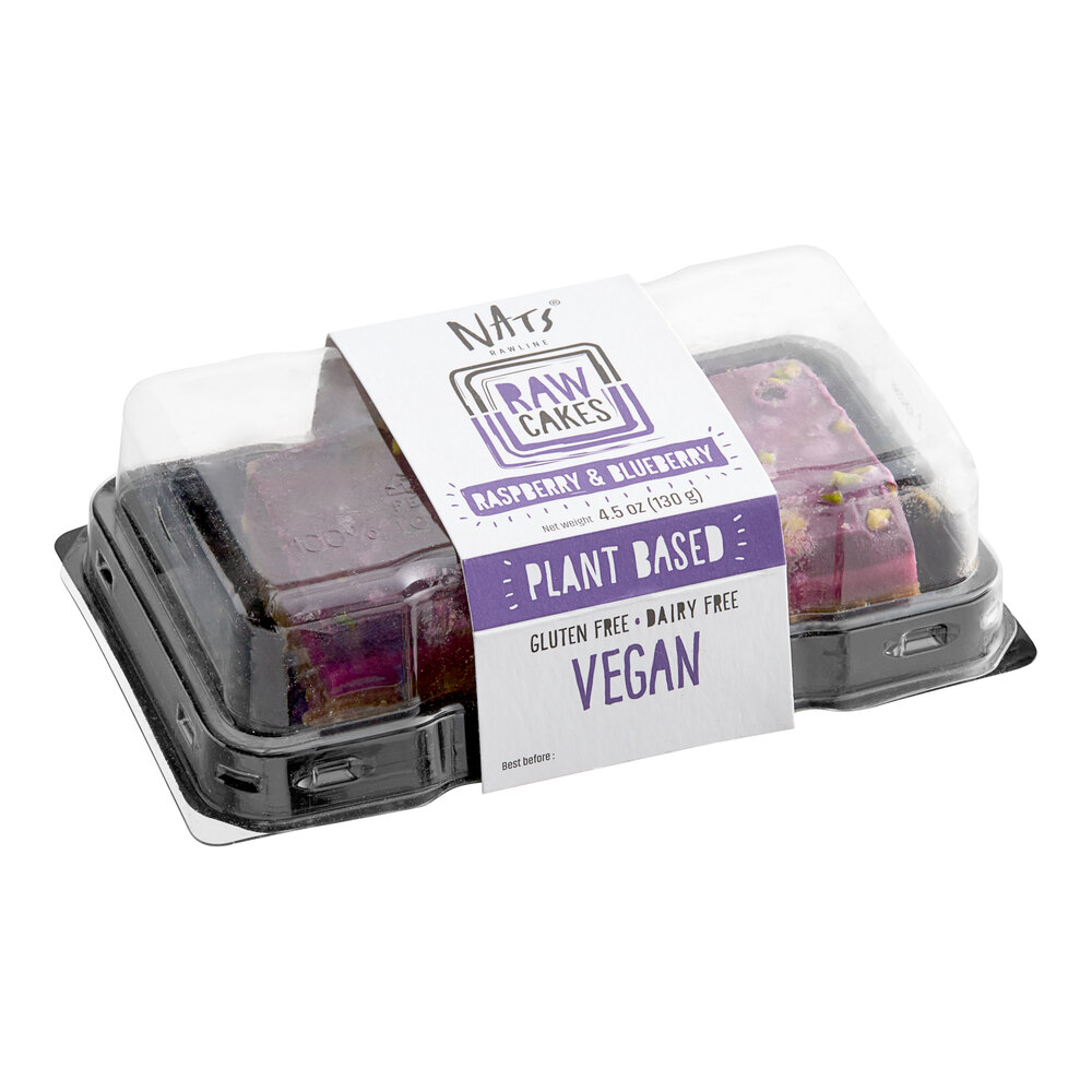 Nats Rawline Plant-Based Vegan Raspberry and Blueberry Raw Cake Square ...
