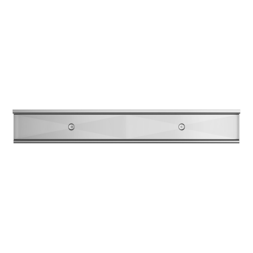 A long, rectangular metallic fixture with three circular openings evenly spaced along its length, likely designed for wall mounting.