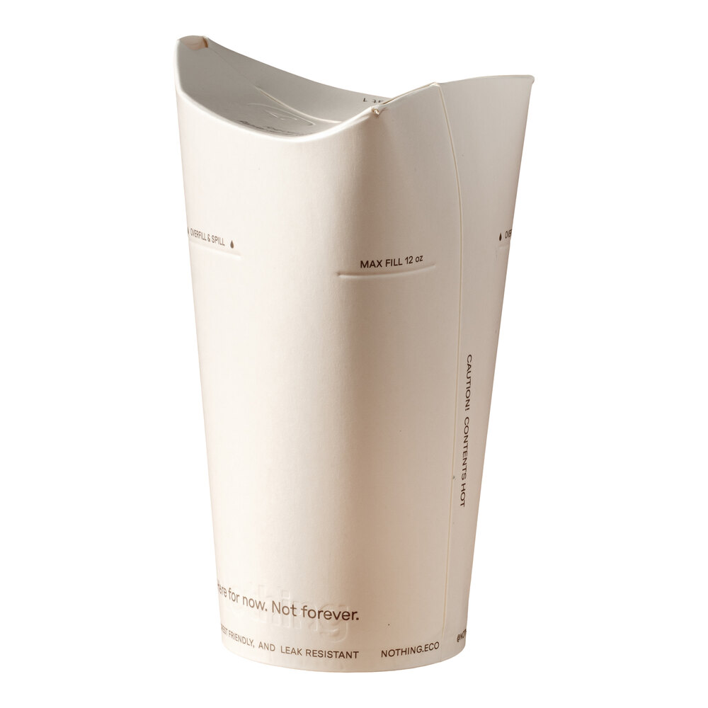 Nothing Paper Nothing 12 oz. All-in-One Paper Hot Cup and Lid - 1,000/Case
