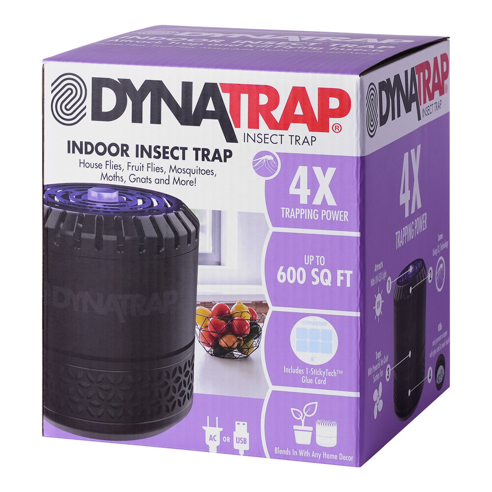 Pic Insect Trap DynaTrap DT152 Indoor Black Flying Insect Trap with StickyTech Glue Card