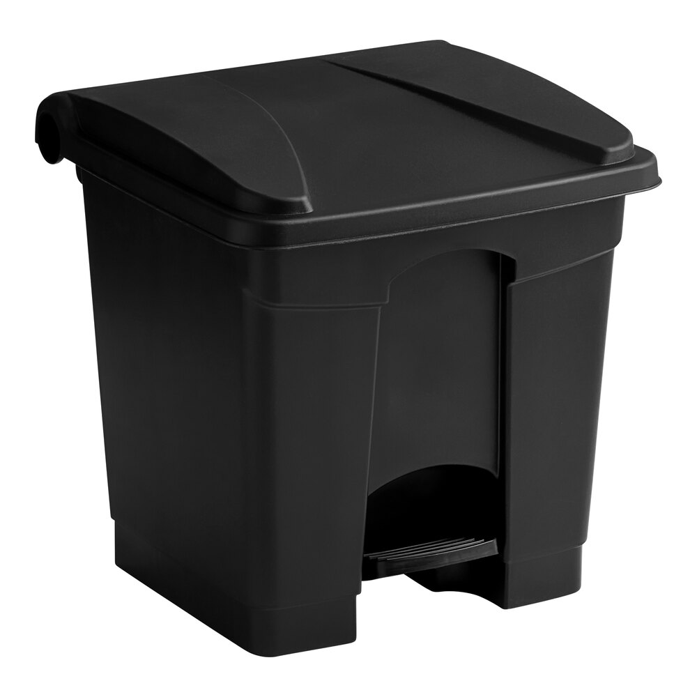 32 Qt. / 8 Gallon Black Rectangular Step-On Trash Can