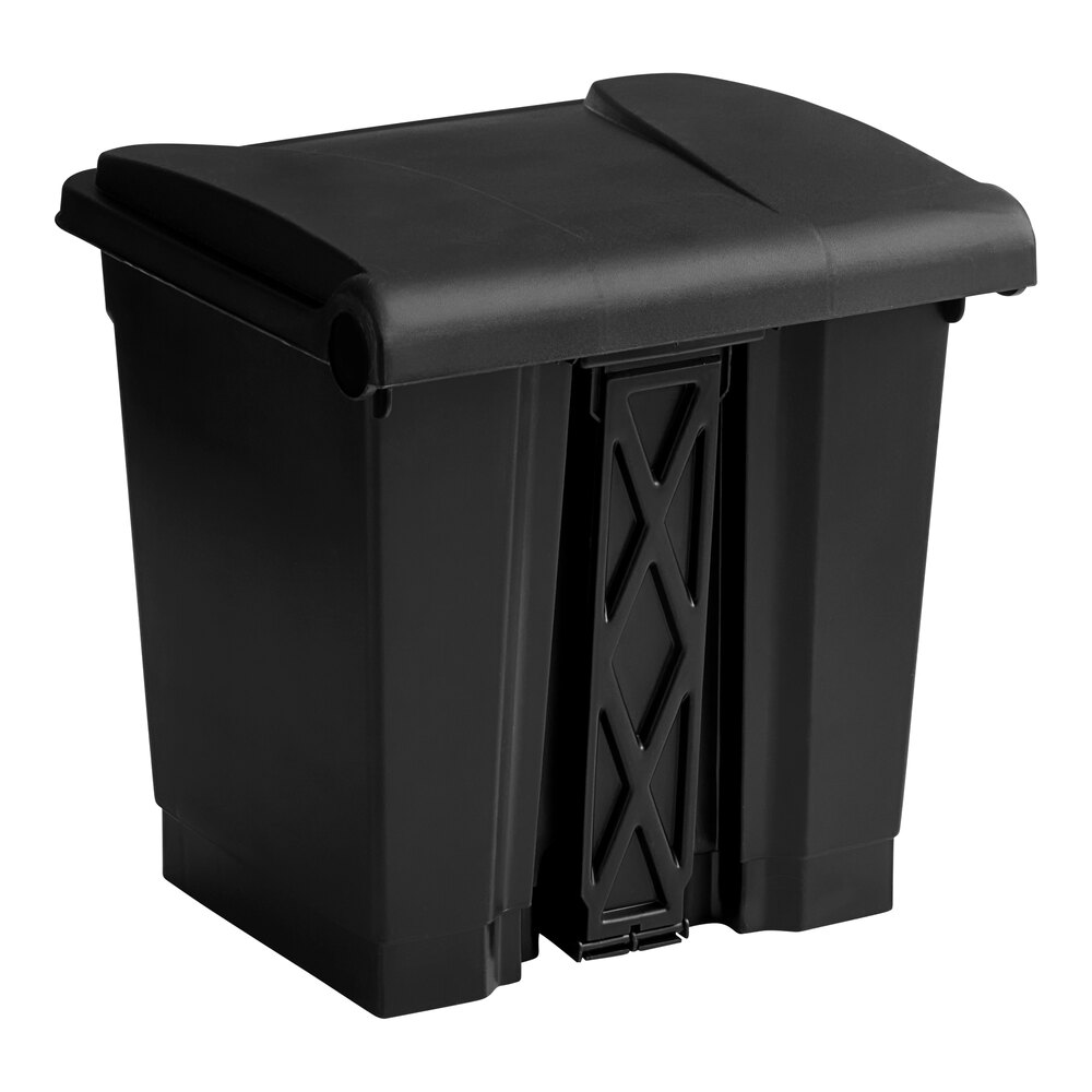 32 Qt. / 8 Gallon Black Rectangular Step-On Trash Can