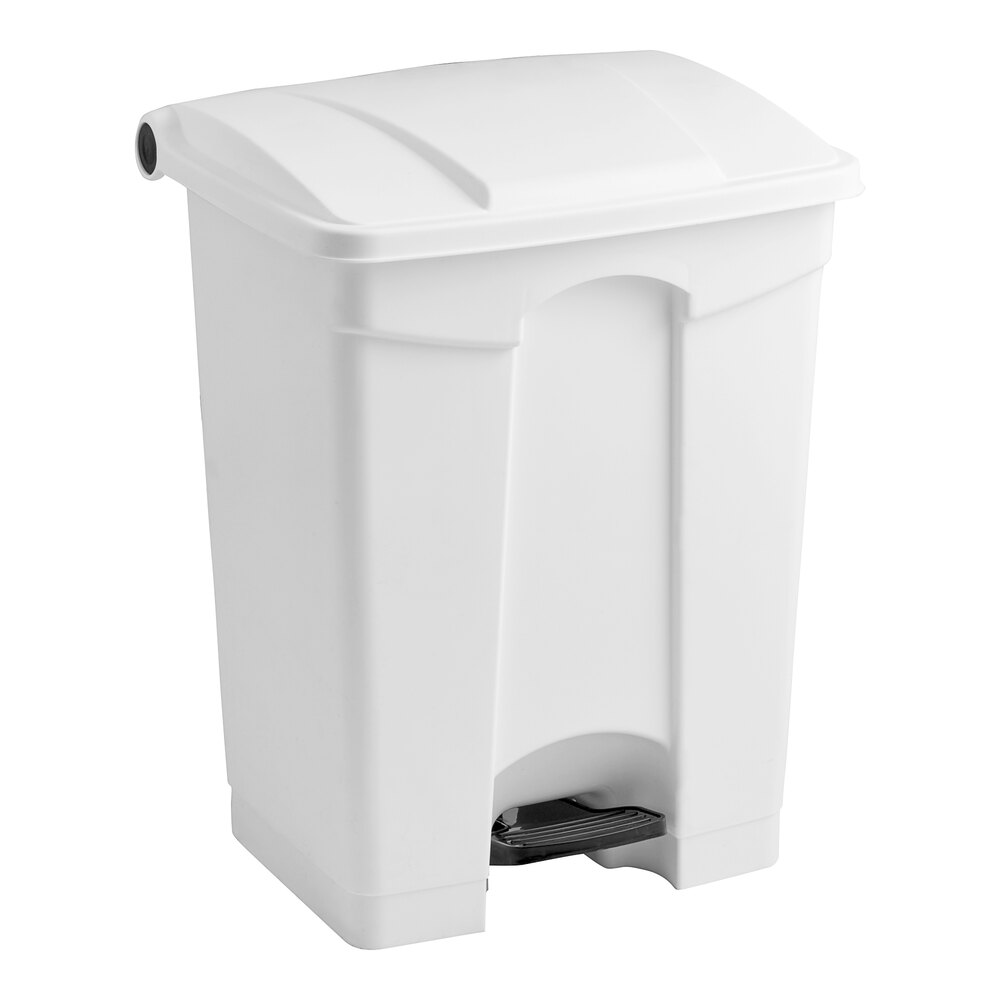 72 Qt. / 18 Gallon White Rectangular Step-On Trash Can